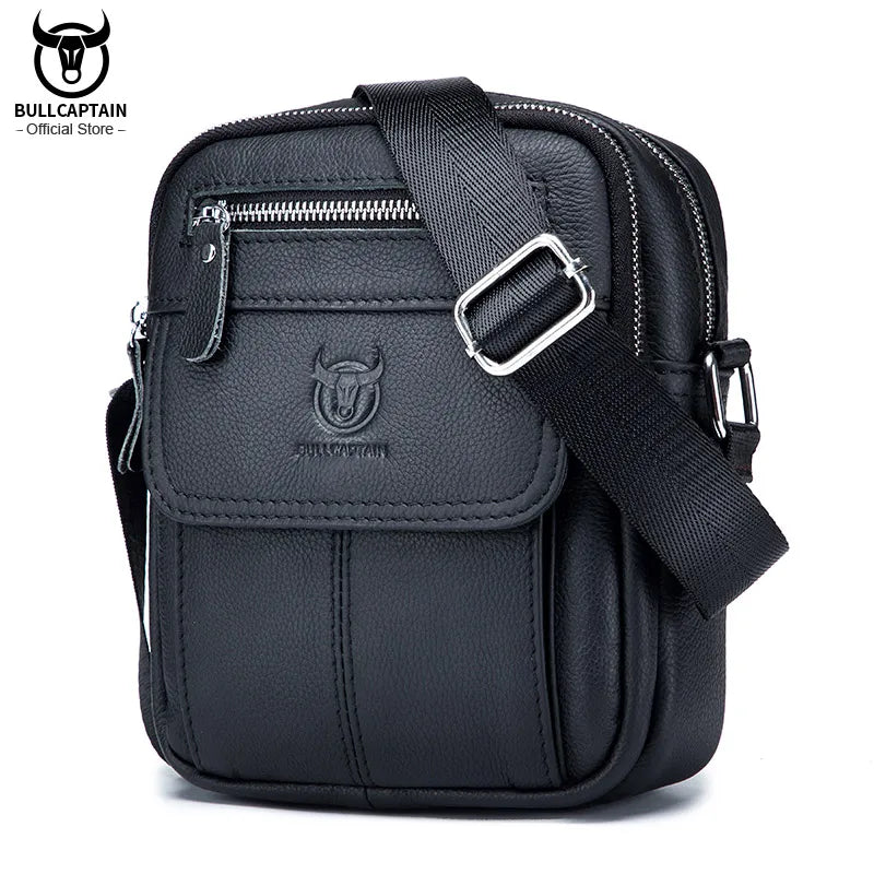 Bullcaptain Lederschultertasche - Schlanker Business-Messenger
