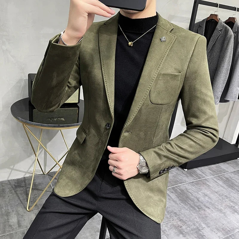 Modischer Herren Samt Blazer Herbst Winter Plus Size 2025