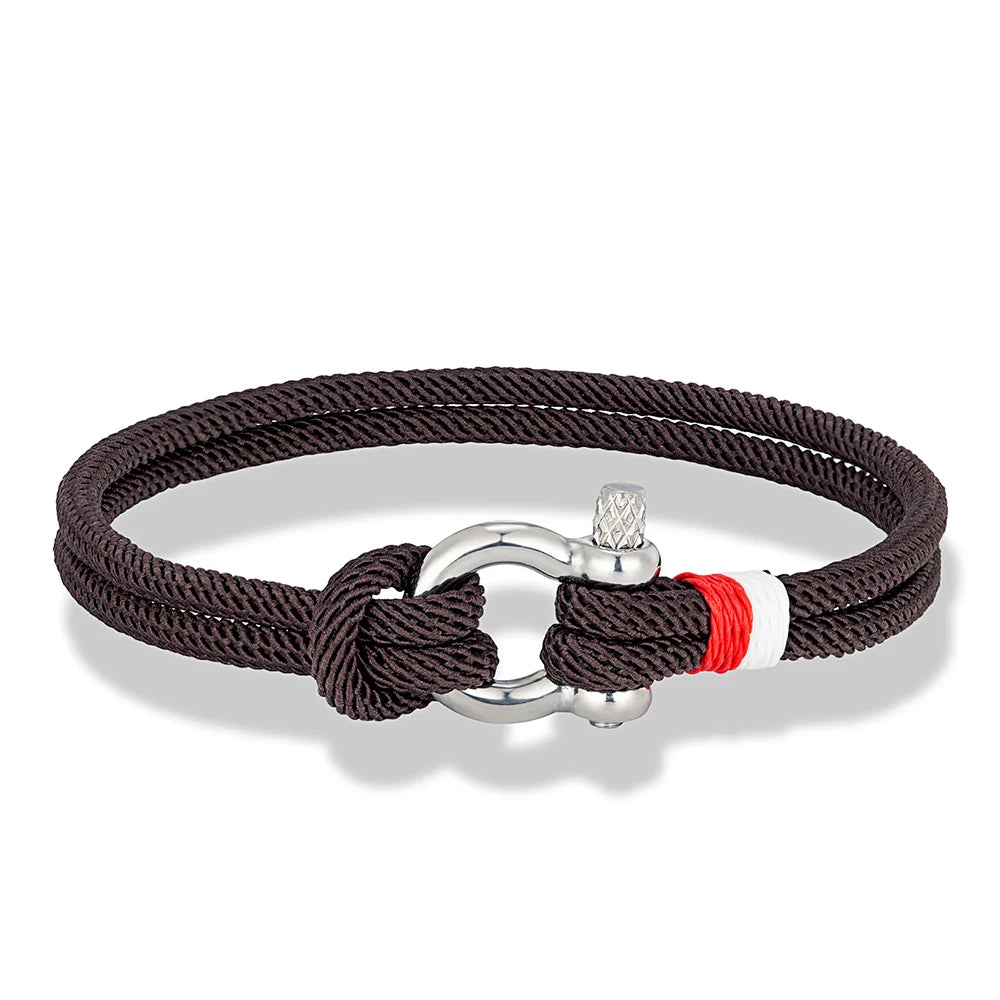 MKENDN Navy Blau Geflochtenes Armband – Edelstahl Hufeisenverschluss