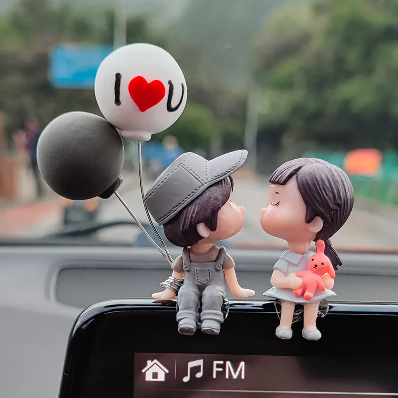 Auto Zubehör Kawaii Paar Figuren Luftballon Dekoration