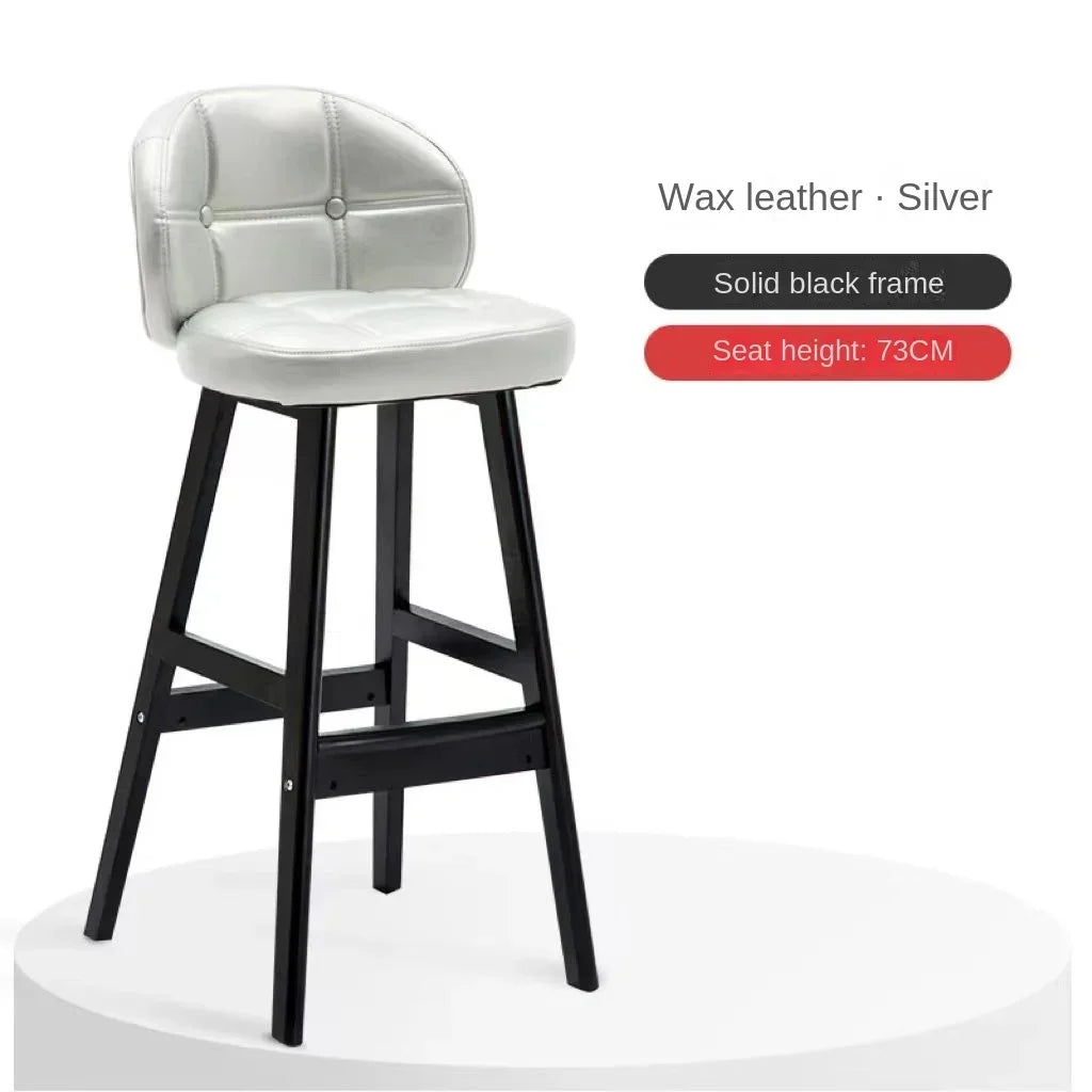 High Stool Barhocker aus Massivholz im modernen Stil