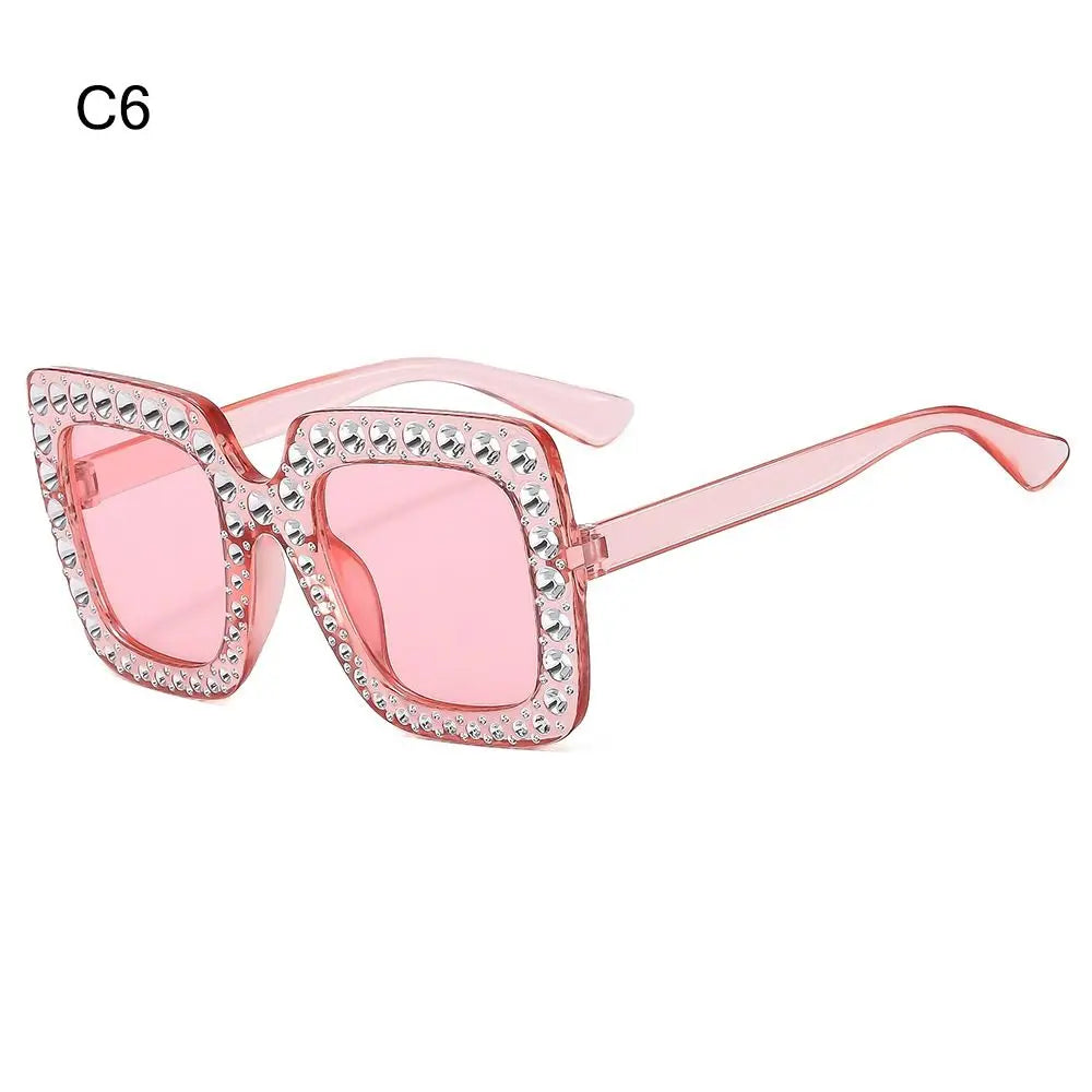 Luxus Kinder-Sonnenbrille für Jungen & Mädchen, glänzende Strasssteine, quadratische UV400 Brille