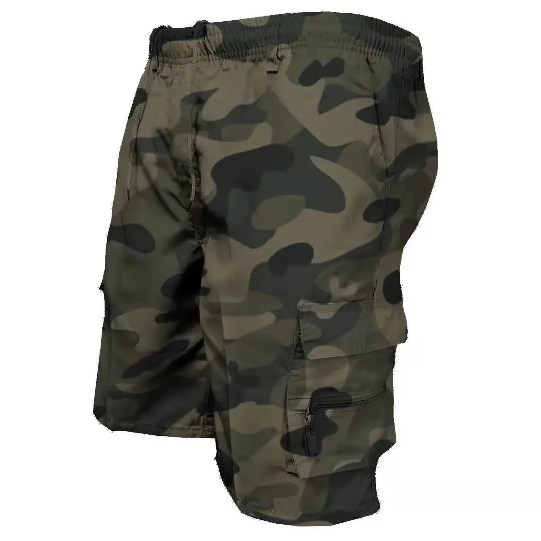 Sommer Herren Cargo Shorts – Kordelzug Taktische Lockere Shorts, Bedruckte Jogging Shorts für Männer