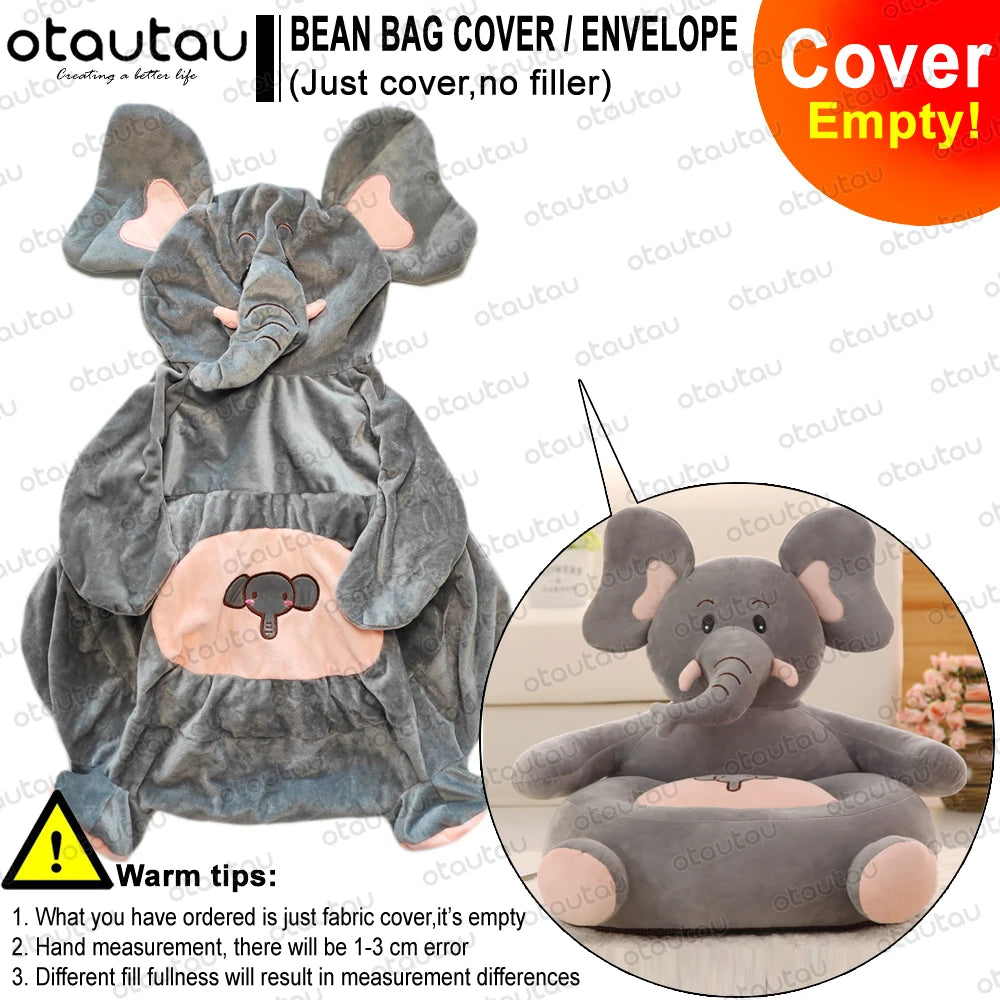 Kinder Cartoon Beanbag Sessel mit Bezug, Ohne Füllung, Flauschiger Gaming Stuhl