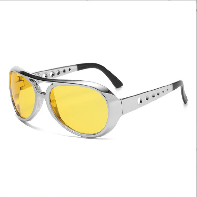 Elvis Presley Sonnenbrille – Elektroplattierte, bunte Festival-Partybrille