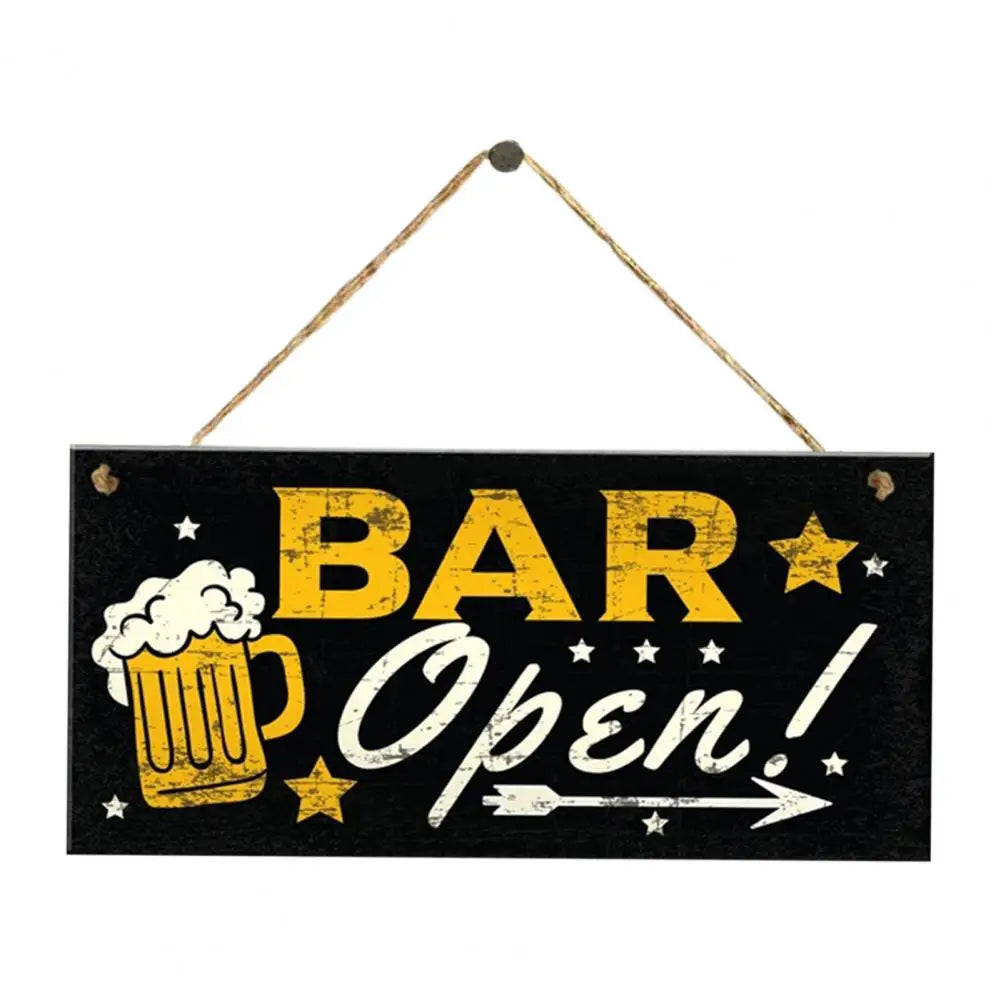 Holzschild Bar-Schild mit Bier-Motiv und Aufhängeseil