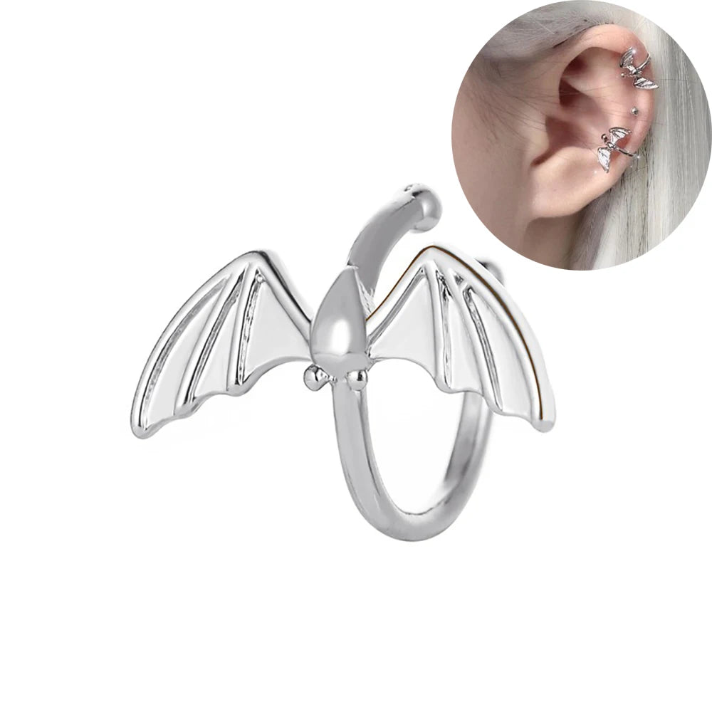 1Stk Punk Rock Edelstahl Hoop Cuff Ohrring – Unisex Runde Clip für Herren & Damen
