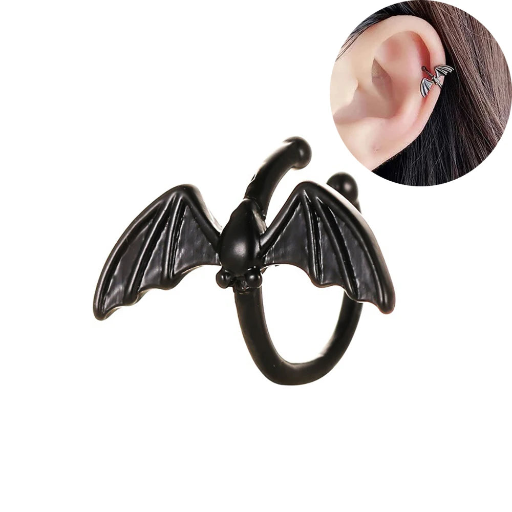 1Stk Punk Rock Edelstahl Hoop Cuff Ohrring – Unisex Runde Clip für Herren & Damen