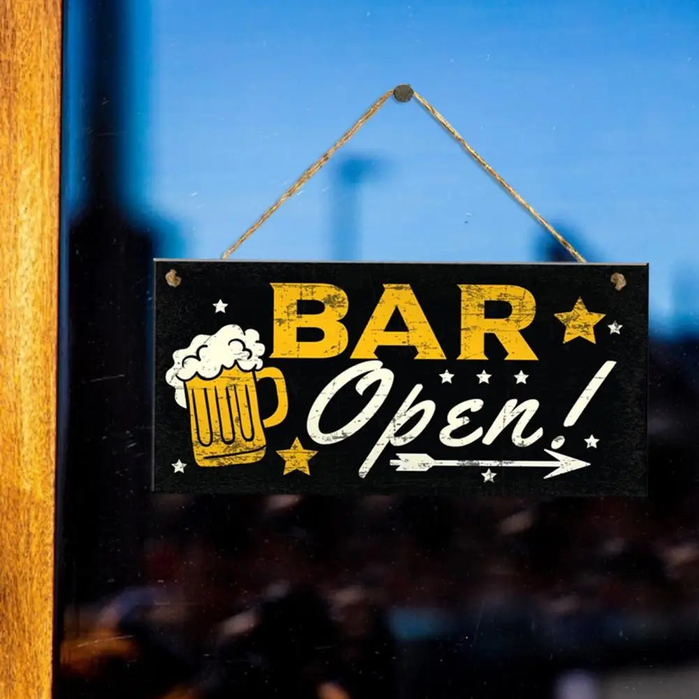 Holzschild Bar-Schild mit Bier-Motiv und Aufhängeseil