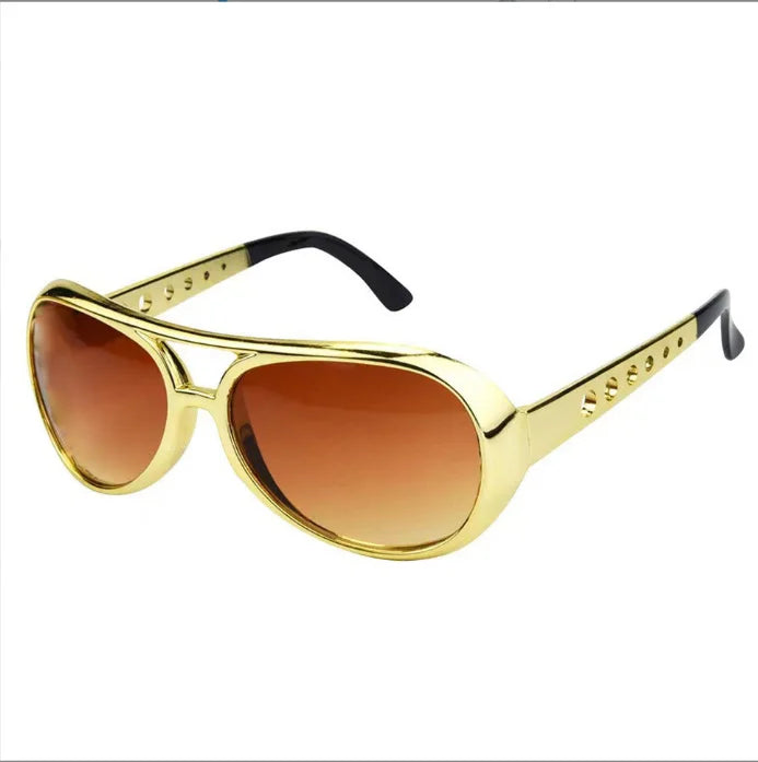 Elvis Presley Sonnenbrille – Elektroplattierte, bunte Festival-Partybrille