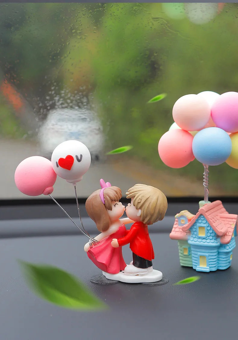 Auto Zubehör Kawaii Paar Figuren Luftballon Dekoration