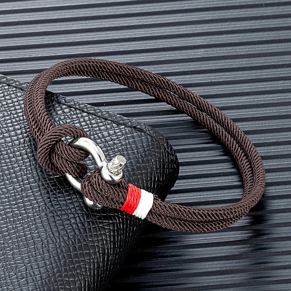 MKENDN Navy Blau Geflochtenes Armband – Edelstahl Hufeisenverschluss