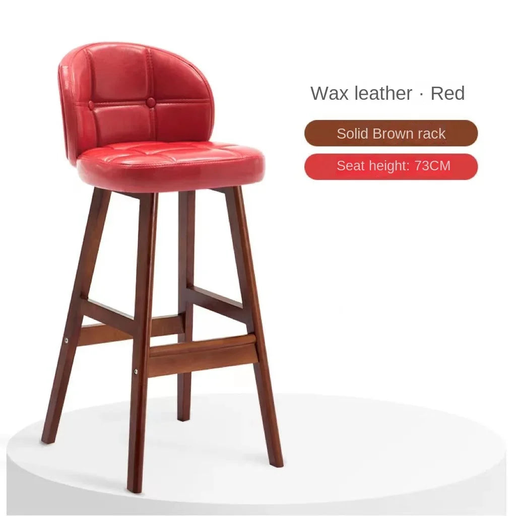 High Stool Barhocker aus Massivholz im modernen Stil