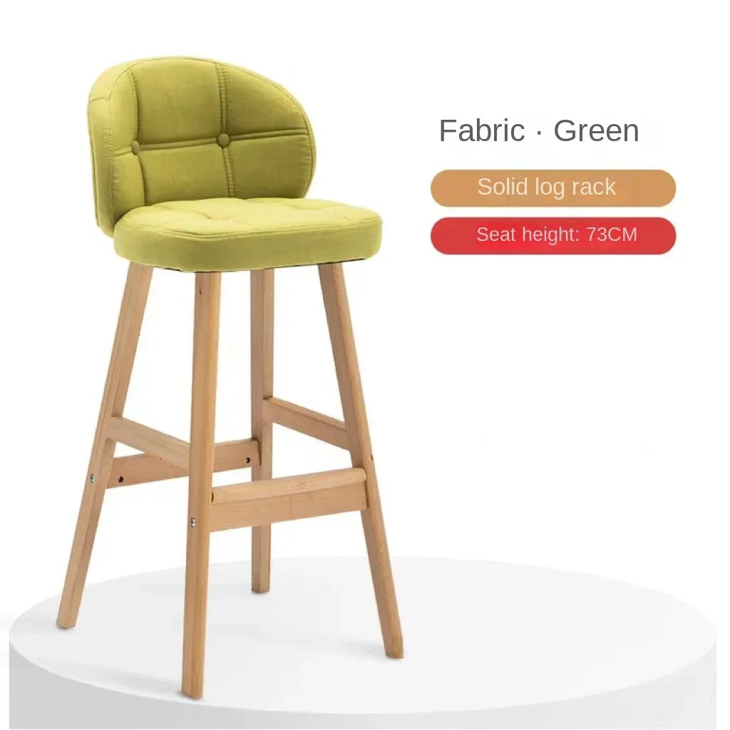 High Stool Barhocker aus Massivholz im modernen Stil