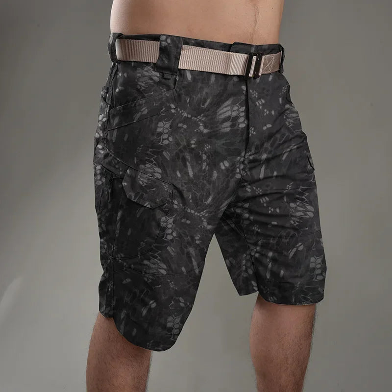 Sommer Herren Cargo Shorts – Kordelzug Taktische Lockere Shorts, Bedruckte Jogging Shorts für Männer