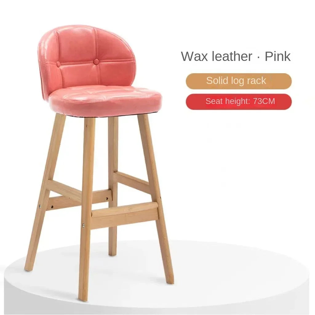 High Stool Barhocker aus Massivholz im modernen Stil