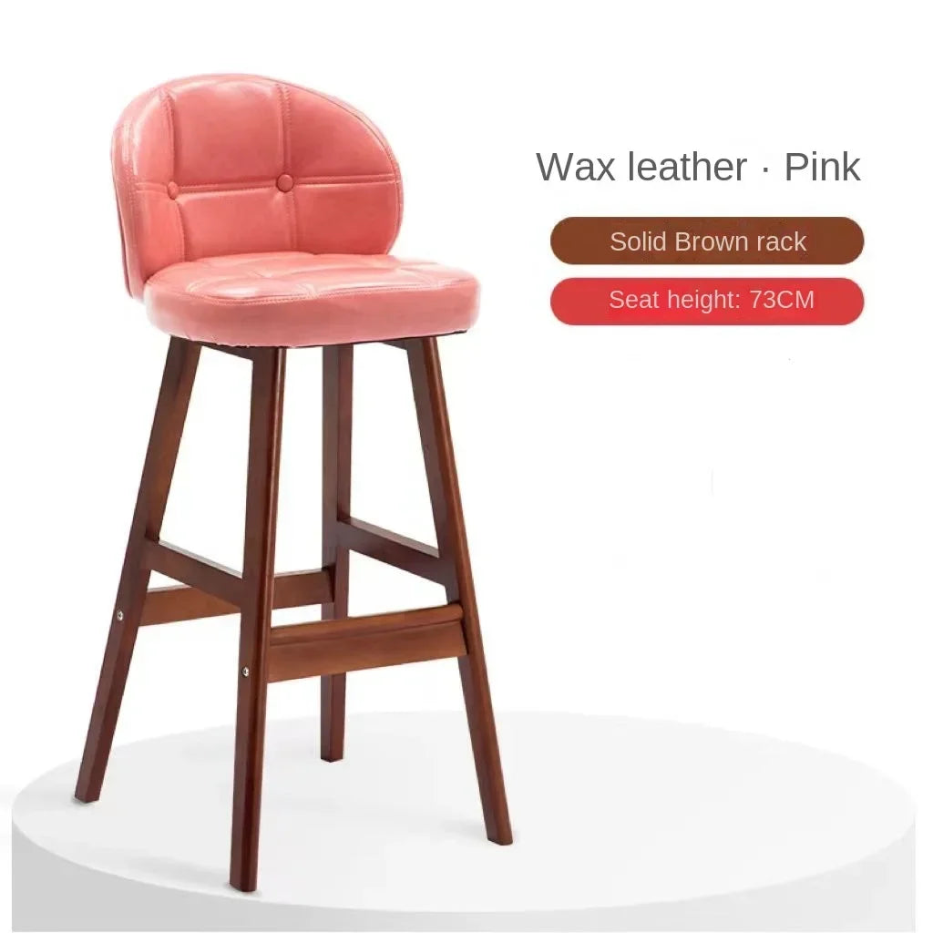 High Stool Barhocker aus Massivholz im modernen Stil