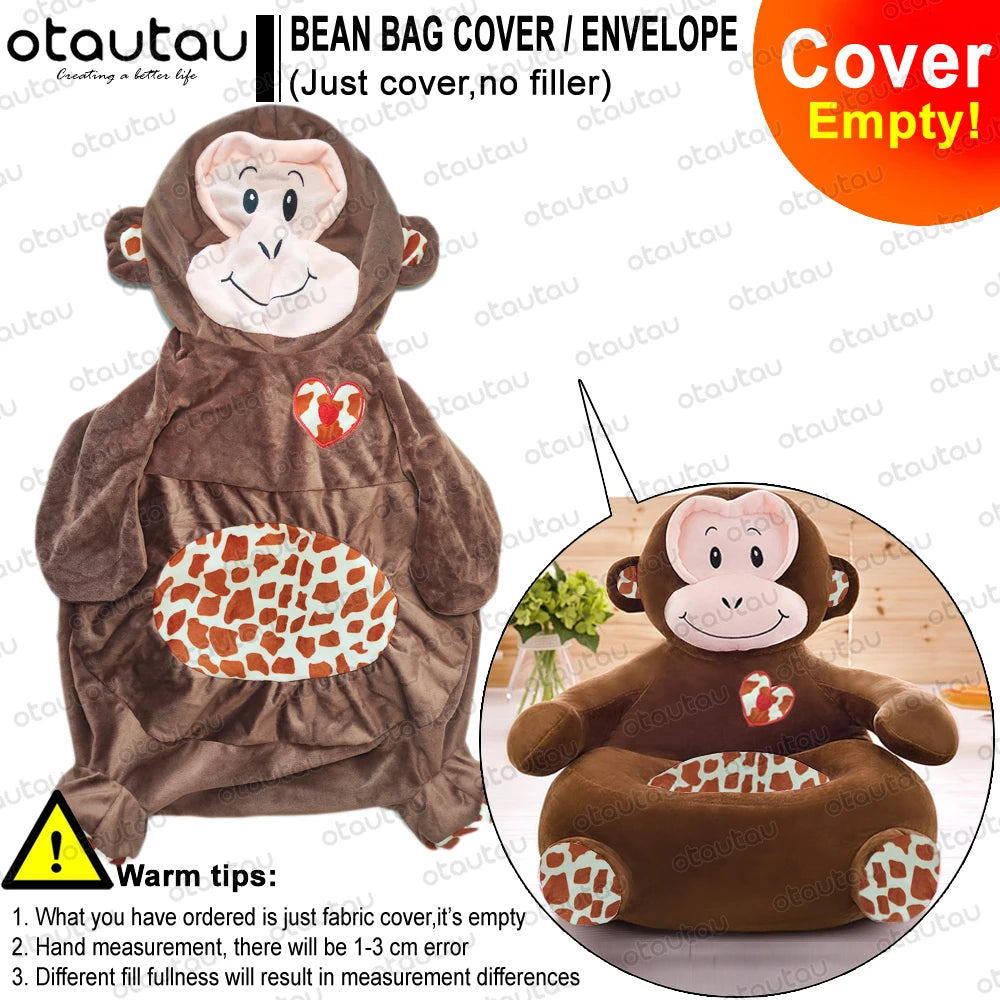 Kinder Cartoon Beanbag Sessel mit Bezug, Ohne Füllung, Flauschiger Gaming Stuhl