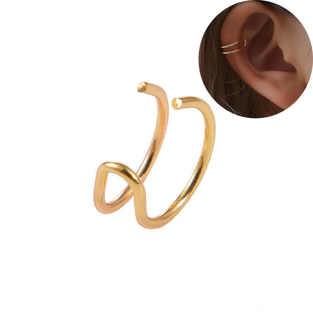 1Stk Punk Rock Edelstahl Hoop Cuff Ohrring – Unisex Runde Clip für Herren & Damen