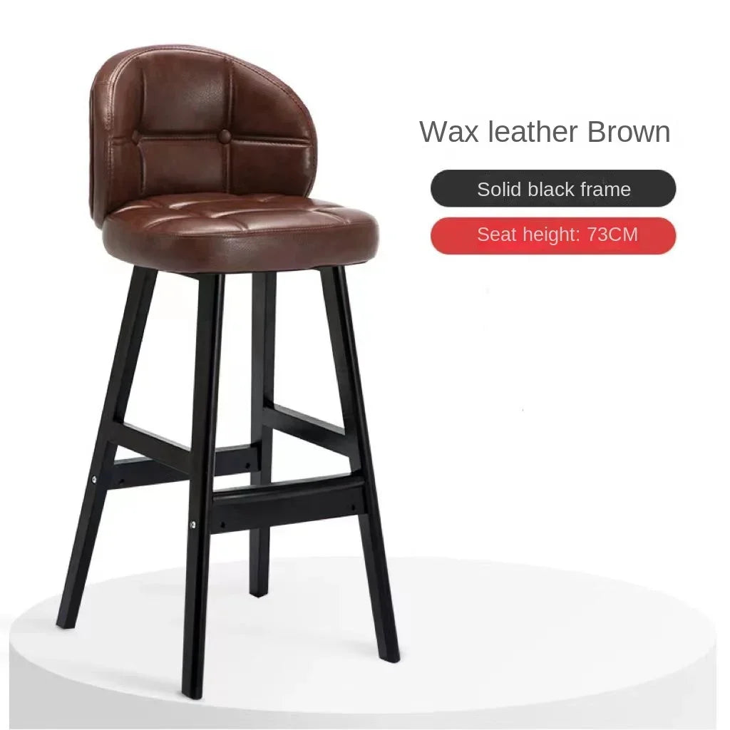 High Stool Barhocker aus Massivholz im modernen Stil