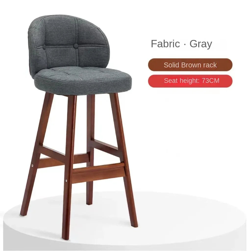 High Stool Barhocker aus Massivholz im modernen Stil