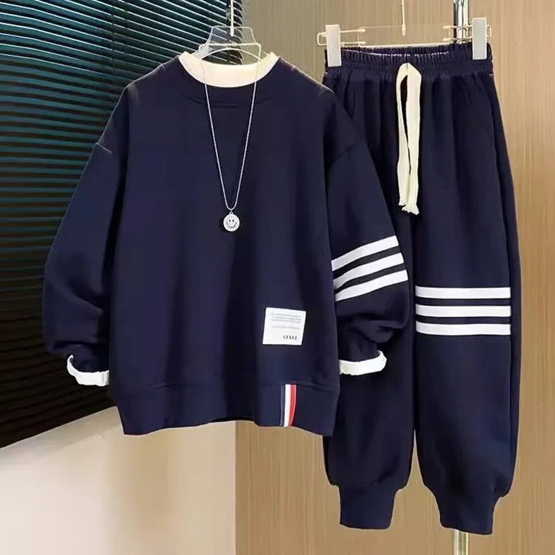 Baby-Kleidungsset – Pullover-Sweatshirt & Baumwoll-Sporthose, 2-teiliges Outfit für Jungen und Mädchen