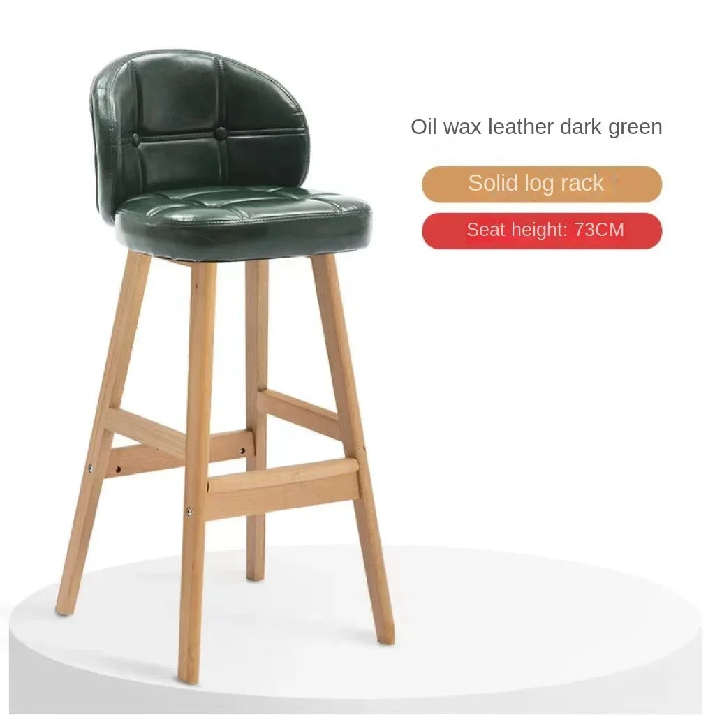 High Stool Barhocker aus Massivholz im modernen Stil