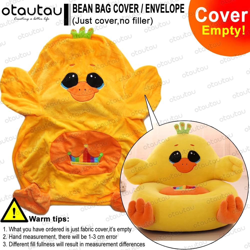 Kinder Cartoon Beanbag Sessel mit Bezug, Ohne Füllung, Flauschiger Gaming Stuhl