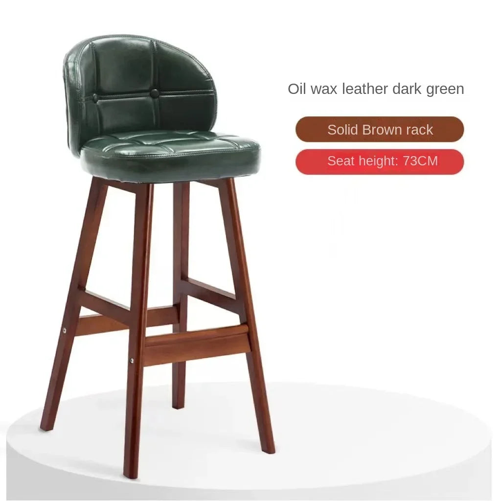 High Stool Barhocker aus Massivholz im modernen Stil