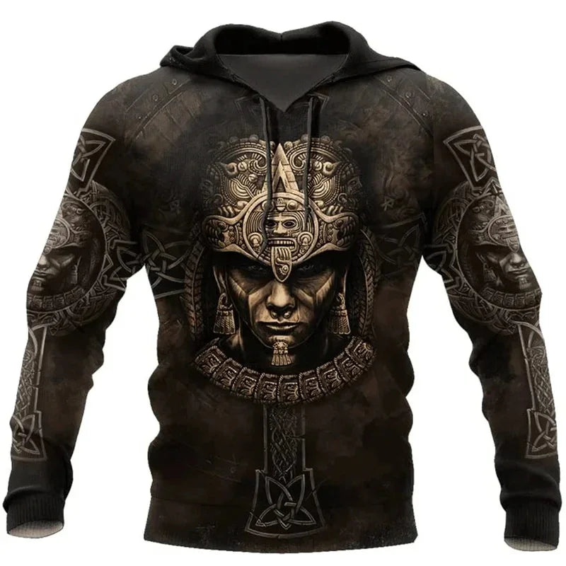 3D-gedruckter Azteken-Hoodie für Herren mit mexikanischem Totem-Muster