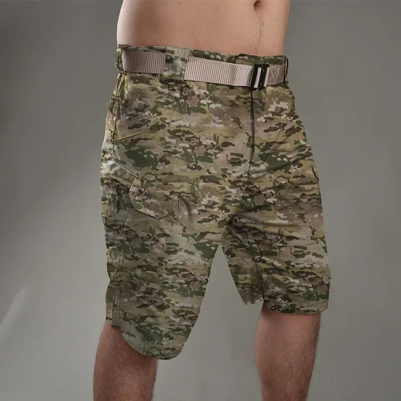 Sommer Herren Cargo Shorts – Kordelzug Taktische Lockere Shorts, Bedruckte Jogging Shorts für Männer