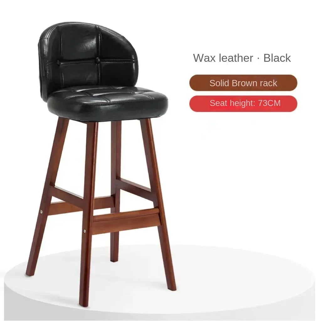 High Stool Barhocker aus Massivholz im modernen Stil