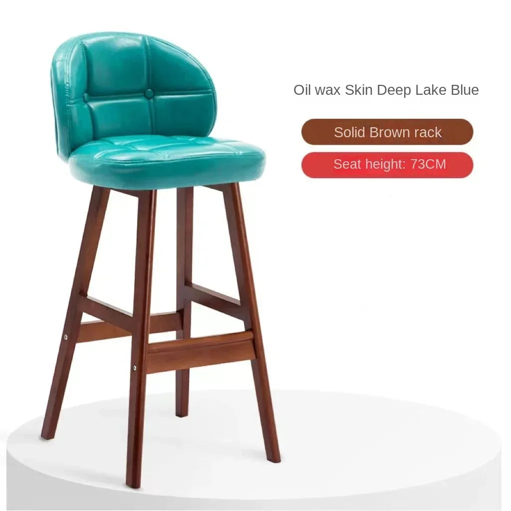 High Stool Barhocker aus Massivholz im modernen Stil