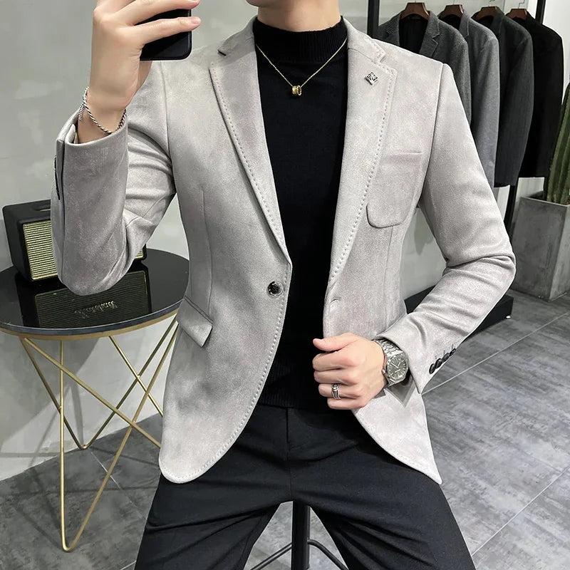 Modischer Herren Samt Blazer Herbst Winter Plus Size 2025