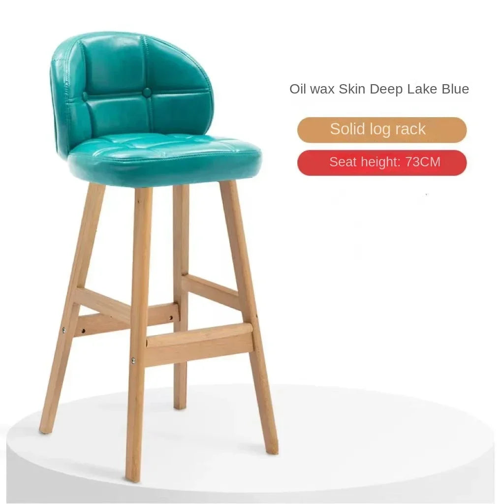 High Stool Barhocker aus Massivholz im modernen Stil