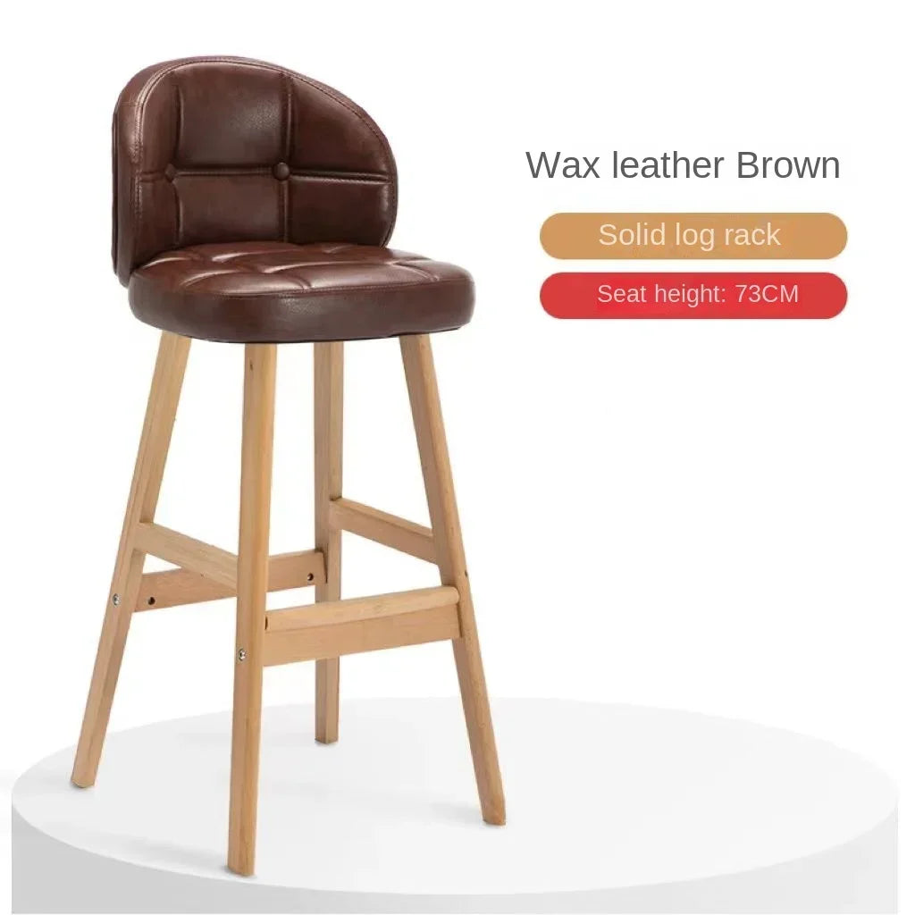 High Stool Barhocker aus Massivholz im modernen Stil