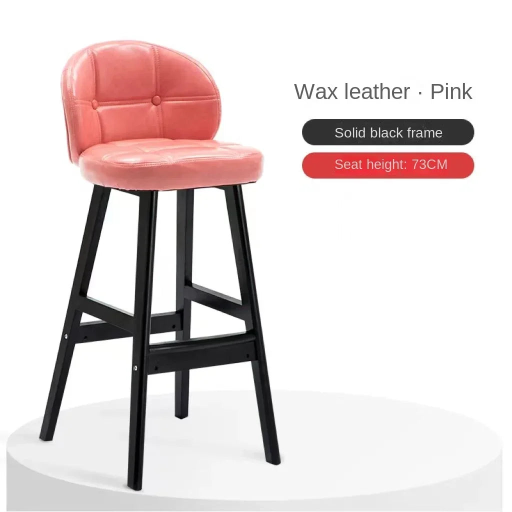High Stool Barhocker aus Massivholz im modernen Stil