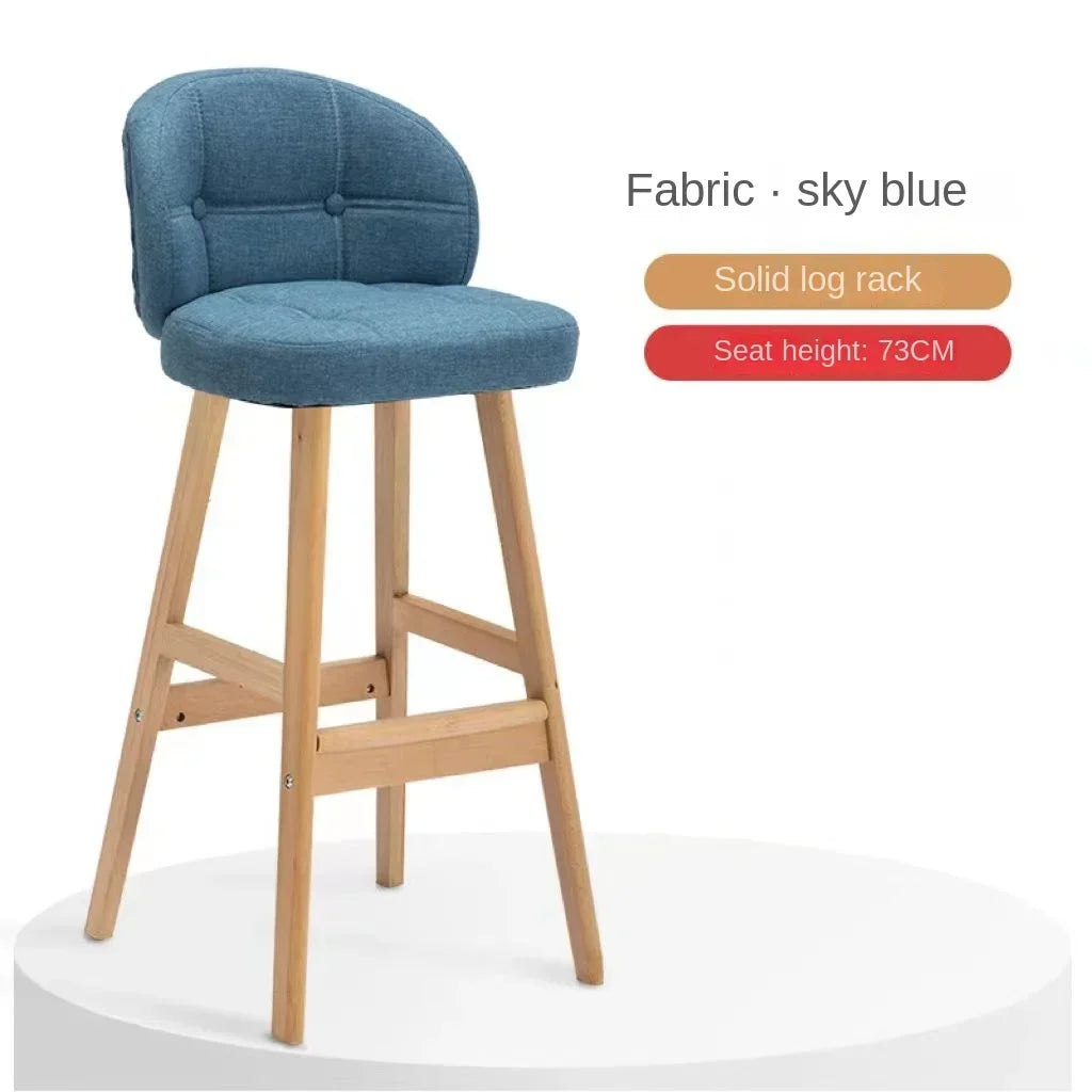 High Stool Barhocker aus Massivholz im modernen Stil