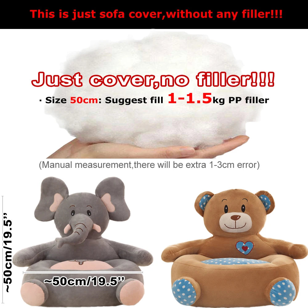 Kinder Cartoon Beanbag Sessel mit Bezug, Ohne Füllung, Flauschiger Gaming Stuhl
