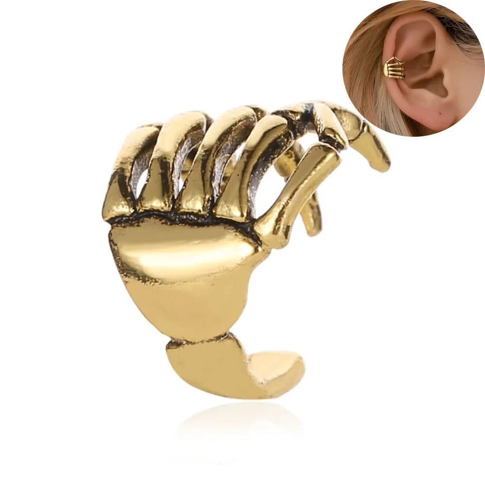 1Stk Punk Rock Edelstahl Hoop Cuff Ohrring – Unisex Runde Clip für Herren & Damen