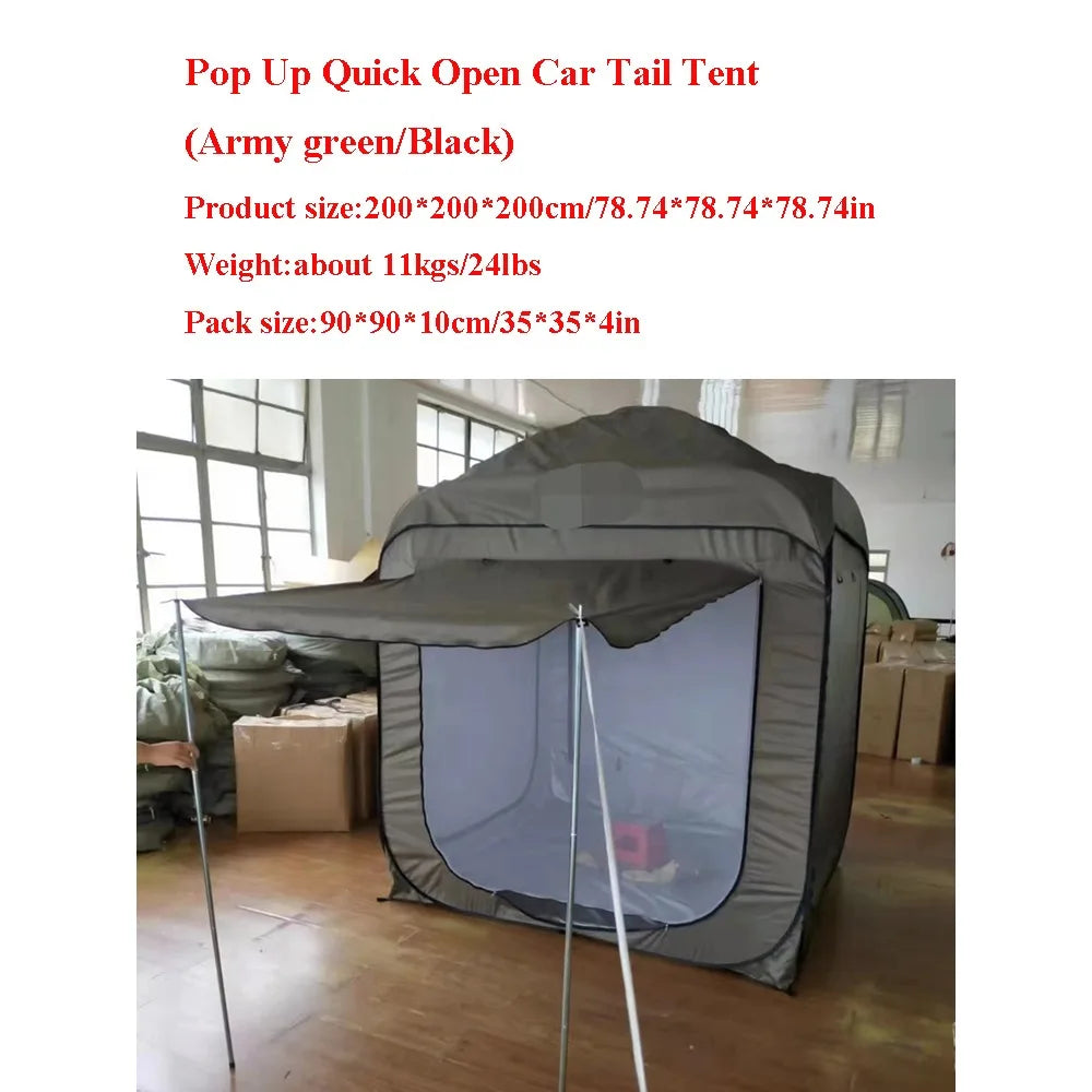 Auto Heckzelt Pop-Up für 4-6 Personen – Wasserdichtes Campingzelt mit Moskitonetz