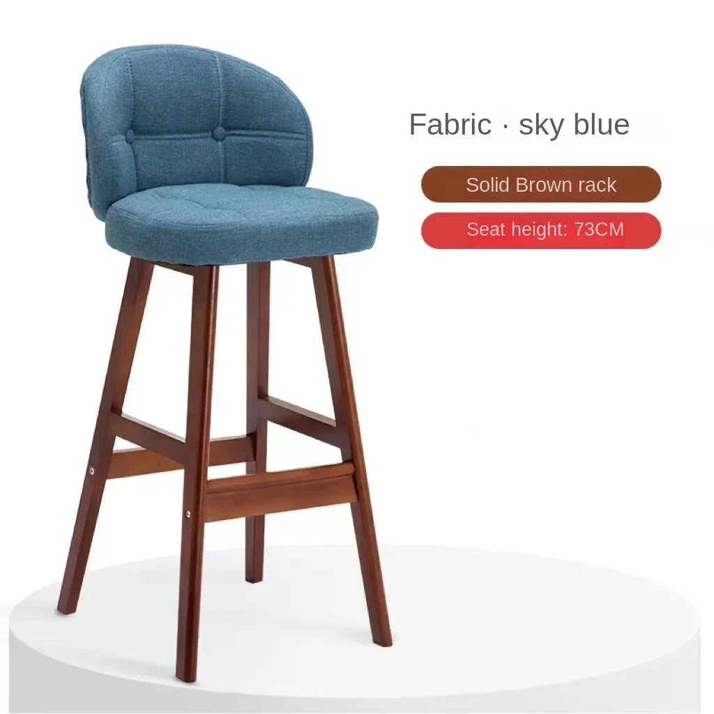 High Stool Barhocker aus Massivholz im modernen Stil