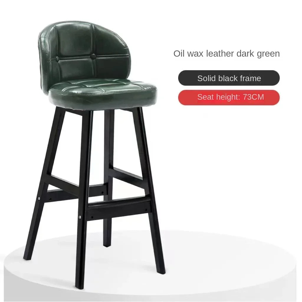 High Stool Barhocker aus Massivholz im modernen Stil