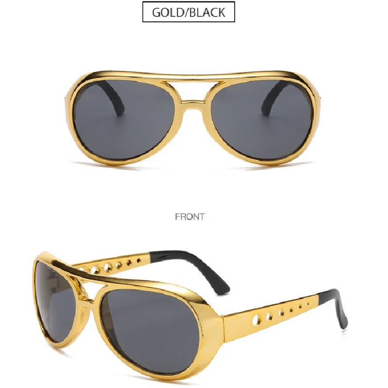 Elvis Presley Sonnenbrille – Elektroplattierte, bunte Festival-Partybrille