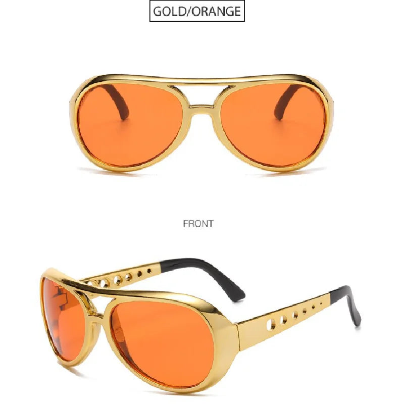 Elvis Presley Sonnenbrille – Elektroplattierte, bunte Festival-Partybrille