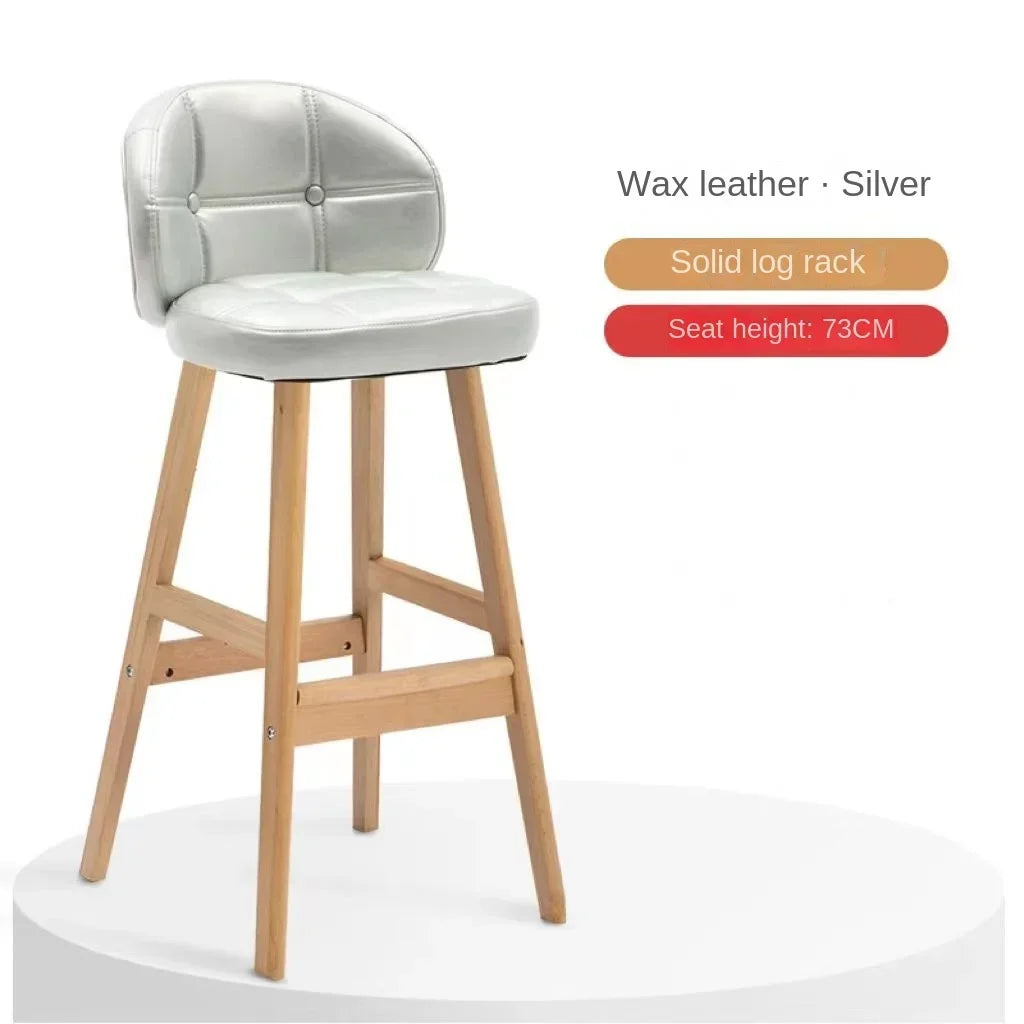 High Stool Barhocker aus Massivholz im modernen Stil