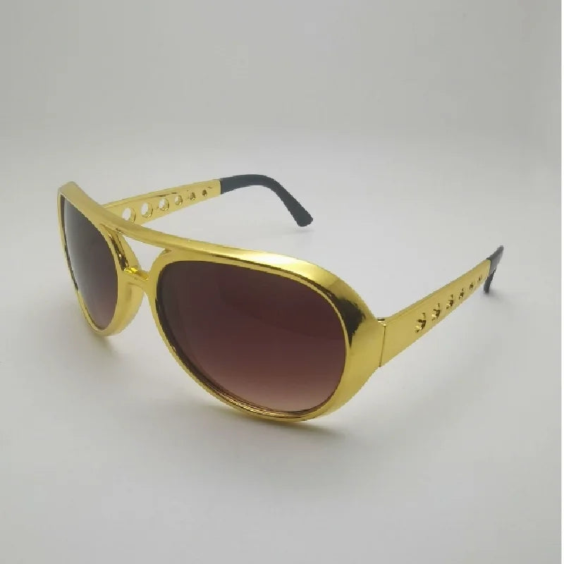 Elvis Presley Sonnenbrille – Elektroplattierte, bunte Festival-Partybrille