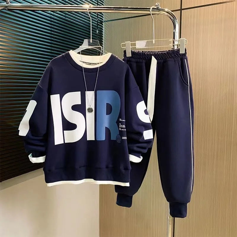 Baby-Kleidungsset – Pullover-Sweatshirt & Baumwoll-Sporthose, 2-teiliges Outfit für Jungen und Mädchen