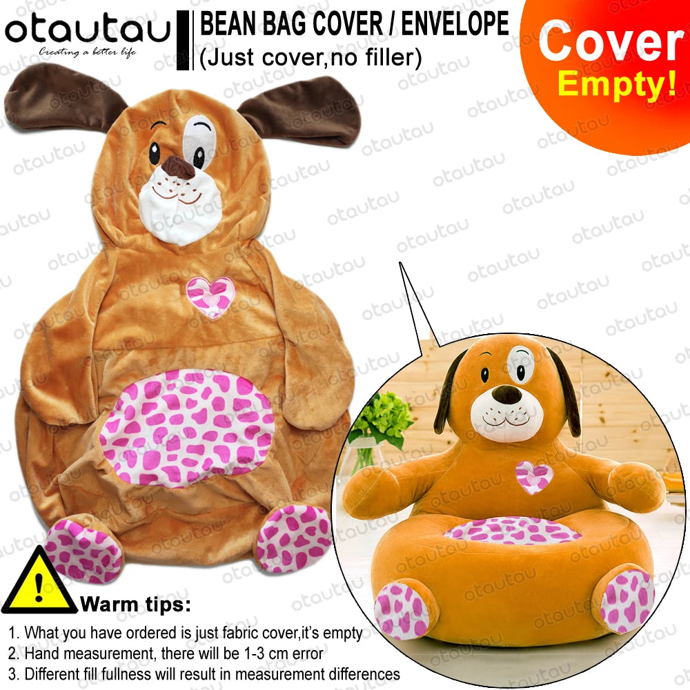 Kinder Cartoon Beanbag Sessel mit Bezug, Ohne Füllung, Flauschiger Gaming Stuhl