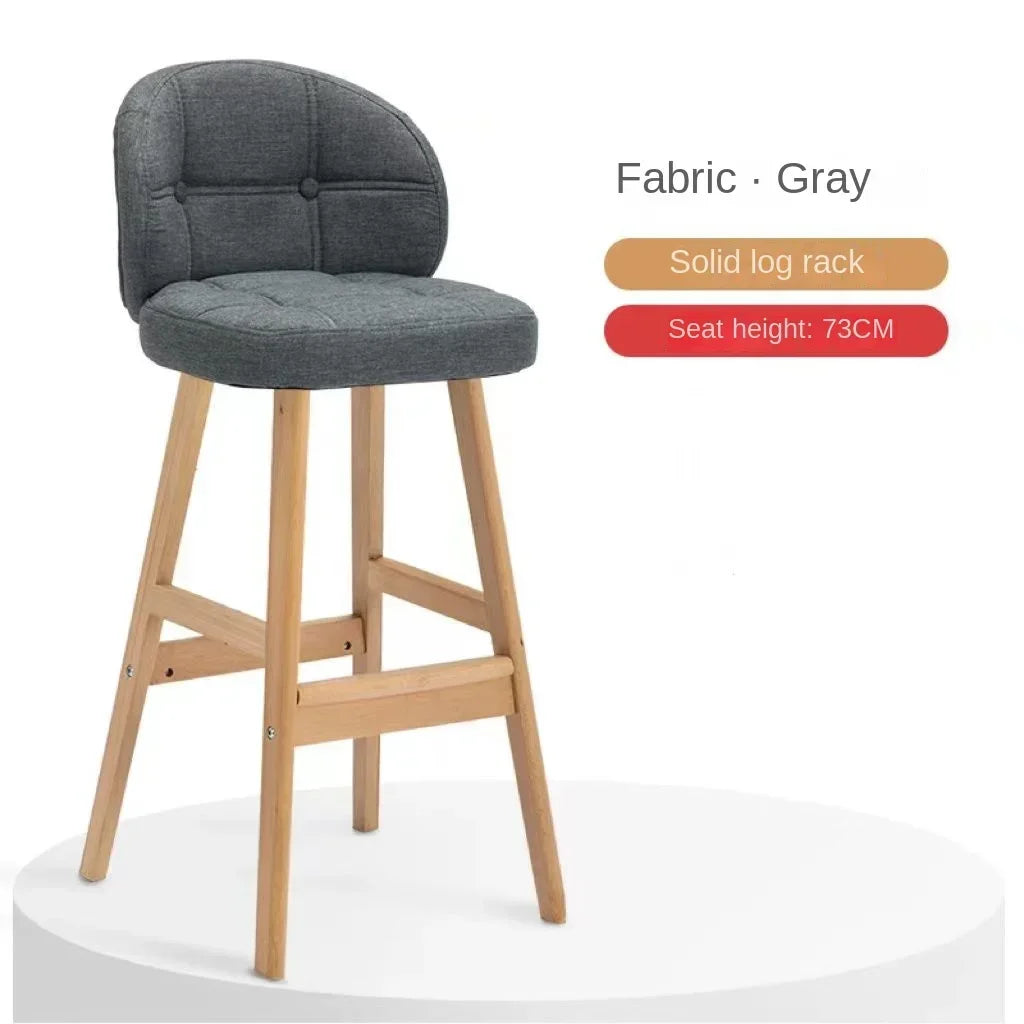 High Stool Barhocker aus Massivholz im modernen Stil